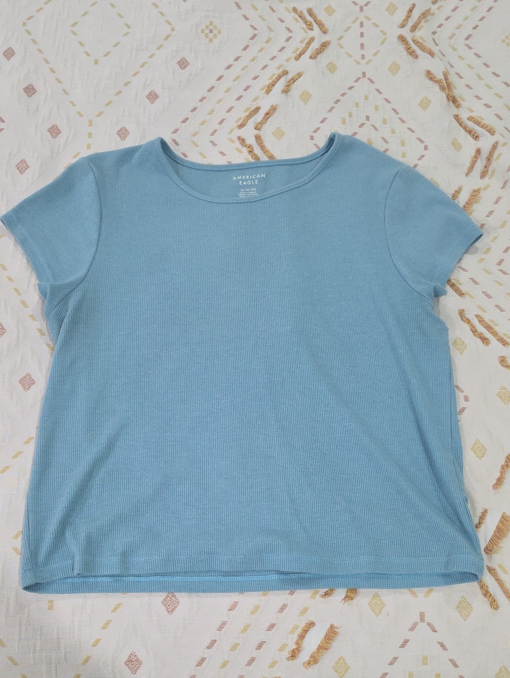 Blue Ribbed Tee
